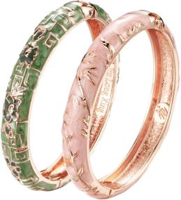 img 4 attached to 🦋 UJOY Cloisonne Bracelet Butterfly Gold Hinge Indian Cuff Bangle - Exquisite Enameled Jewelry for Women - Perfect Gift Box Included (Model: 55A114)