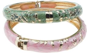 img 2 attached to 🦋 UJOY Cloisonne Bracelet Butterfly Gold Hinge Indian Cuff Bangle - Exquisite Enameled Jewelry for Women - Perfect Gift Box Included (Model: 55A114)