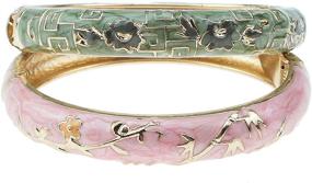 img 3 attached to 🦋 UJOY Cloisonne Bracelet Butterfly Gold Hinge Indian Cuff Bangle - Exquisite Enameled Jewelry for Women - Perfect Gift Box Included (Model: 55A114)