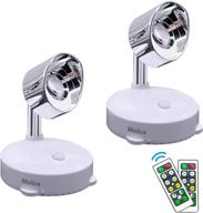 💡 versatile led wireless spotlight accent lights for cabinet, picture, bathroom - rotatable light head, stick anywhere! (2 pack) logo