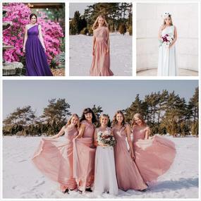 img 2 attached to Alicepub Tiffany Bridesmaid Dresses Shoulder Women's Clothing for Dresses