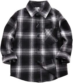 img 2 attached to 👧 Adorable Toddler Girls Casual Flannel Button Down Shirts: Buffalo Check Plaid Long Sleeve Blouses for Trendy Outfits