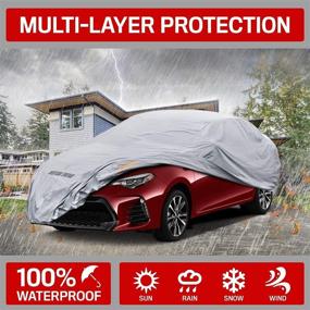 img 2 attached to 🚗 Custom Fit Ultra Protect Outdoor Car Cover for Toyota Corolla 2000-2018 - Motor Trend OC743, Waterproof, All Weather, Tight Seal
