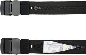 img 2 attached to 👜 Travel Money Belts for Women: Hidden Pocket Nylon Belt with Zinc Alloy Buckle - Black