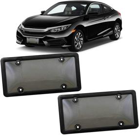 img 4 attached to 🚘 VaygWay Smoked Car Plate Cover - Unbreakable Tinted Frames with Bubble Design - 2 Pack Shields for US Standard Plates - Includes Screws - Novelty Protection