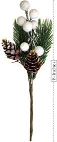 img 2 attached to 🎄 Snowy White Christmas Berry Stems with Pine Branches, Artificial Pine Cones, and White Holly Spray - Perfect for Winter Decor, Holiday Crafts, Xmas Decorations, and DIY Wreath Picks