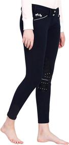 img 2 attached to Stylish and Comfortable: Equine Couture Women's Brittni Knee Patch Breech