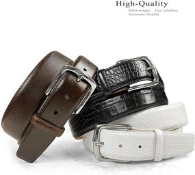 img 3 attached to 🐊 Alligator Men's Accessories: Valley Designer Leather Dress Belts