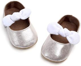 img 3 attached to Retro Leather Button 👶 Mary Jane Shoes for Baby Girls