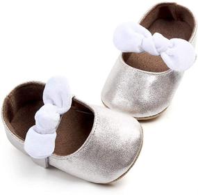 img 2 attached to Retro Leather Button 👶 Mary Jane Shoes for Baby Girls