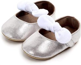 img 1 attached to Retro Leather Button 👶 Mary Jane Shoes for Baby Girls