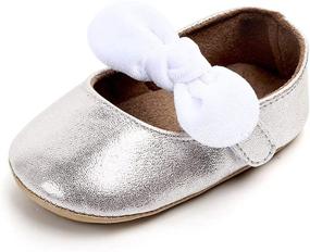 img 4 attached to Retro Leather Button 👶 Mary Jane Shoes for Baby Girls