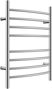 img 4 attached to 🔥 HEATGENE Plug-in Curved Bath Towel Warmer - 8 Bar Towel Heater for Bathroom, Brushed Drying Rack