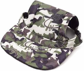 img 4 attached to 🧢 Petea Dog Hat Pet Baseball Cap - Dogs Sport Hat Visor Cap with Ear Holes and Chin Strap for Dogs and Cats - Available in 4 Sizes, 5 Colors (Camouflage, Size L)