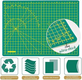 img 1 attached to 🧵 Набор резака EC VISION Rotary Cutter на 96 предметов - резак для ткани с ковриком, акриловой линейкой, резцом, сумкой для хранения и запасными лезвиями - полный комплект резака для ткани.