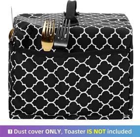 img 1 attached to 🔍 NICOGENA Grey Toaster Dust Cover with Handle – Compatible with Cuisinart 4 Slice Toaster - Dust & Fingerprint Protection with Accessory Pockets