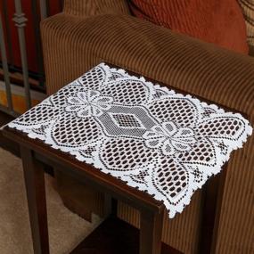 img 1 attached to Rectangular Lace Doilies - Set of 2. Cream or White Color Options (White)