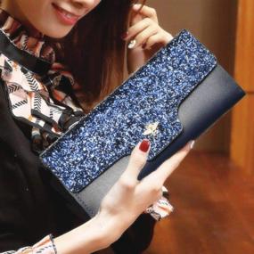 img 1 attached to Geometric Sequins Tri Fold Multi Function Handbag Women's Handbags & Wallets