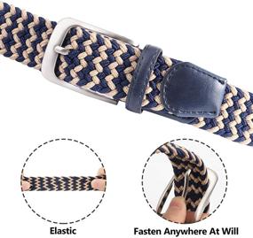 img 1 attached to 👔 Jiguoor Stretch Elastic Fabric Belts and Men's Accessories with Braided Design