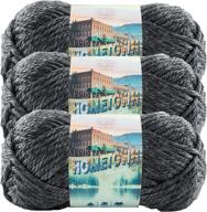 🧶 шерстяная пряжа lion brand hometown usa (3-пачка) - чикаго charcoal 135-150: высококачественная плотная пряжа для ваших вязальных потребностей. логотип