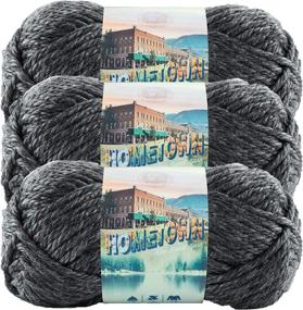 img 2 attached to 🧶 Шерстяная пряжа Lion Brand Hometown USA (3-пачка) - Чикаго Charcoal 135-150: Высококачественная плотная пряжа для ваших вязальных потребностей.