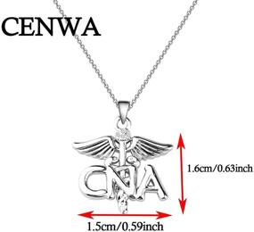 img 3 attached to CENWA CNA Necklace – Certified Nursing Assistant Charm Pendant with Caduceus Angel, Ideal Gifts for Nursing Students