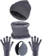 🧣 tatuo 4-piece ski warm set: winter hat, scarf, gloves & earmuffs for adults and kids логотип