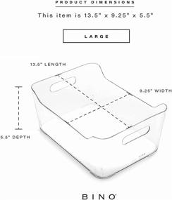 img 2 attached to 📦 BINO Plastic Storage Bins - The SOHO Collection: Large 4 Pack for Versatile Home Organization, Pantry, Fridge & Freezer Organization with Built-in Handle, BPA-Free