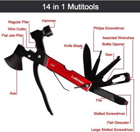 img 3 attached to 🔧 LOKMAN 14 in 1 Stainless Steel Handy Camping Survival Tool - Perfect Gift for Dad, Men, and Women with Bonus Card Sized Multitool