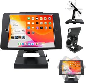 img 4 attached to 📱 CarrieCathy Desktop Wall Mount Anti-Theft Security Kiosk POS Stand Holder Enclosure for 10.2" iPads - Flip & 360° Swivel Design - 2021 iPad 9th Gen, 2020 iPad 8th Gen, 2019 iPad 7th Gen