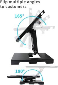 img 3 attached to 📱 CarrieCathy Desktop Wall Mount Anti-Theft Security Kiosk POS Stand Holder Enclosure for 10.2" iPads - Flip & 360° Swivel Design - 2021 iPad 9th Gen, 2020 iPad 8th Gen, 2019 iPad 7th Gen