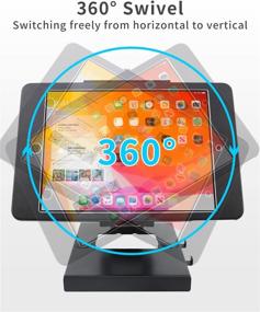 img 2 attached to 📱 CarrieCathy Desktop Wall Mount Anti-Theft Security Kiosk POS Stand Holder Enclosure for 10.2" iPads - Flip & 360° Swivel Design - 2021 iPad 9th Gen, 2020 iPad 8th Gen, 2019 iPad 7th Gen