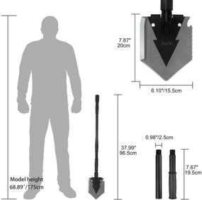 img 2 attached to 🏕️ iunio Folding Shovel, 38-inch Camping Shovel, Survival Multitool, Foldable Entrenching Tool, Portable Collapsible Spade, Off-Roading E-Tool Kit for Camping, Backpacking, Trenching, Car Emergency