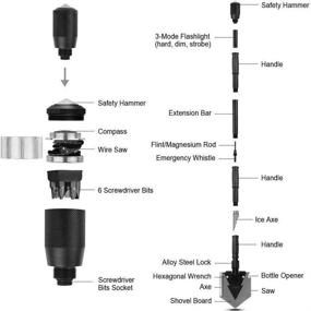 img 3 attached to 🏕️ iunio Folding Shovel, 38-inch Camping Shovel, Survival Multitool, Foldable Entrenching Tool, Portable Collapsible Spade, Off-Roading E-Tool Kit for Camping, Backpacking, Trenching, Car Emergency