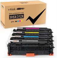 v4ink remanufactured toner cartridge replacement for hp pro 400 mfp m475dn/m475dw/m451nw/m451dn/m451dw/300 m375nw printer - high yield toner logo