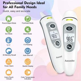 img 2 attached to 🌡️ Aazomba Non-Contact Digital Infrared Temporal Forehead Thermometer - Touchless, Accurate & Fast Readings for Baby and Adults with Fever Alarm, Memory Function