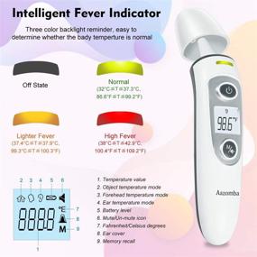 img 1 attached to 🌡️ Aazomba Non-Contact Digital Infrared Temporal Forehead Thermometer - Touchless, Accurate & Fast Readings for Baby and Adults with Fever Alarm, Memory Function