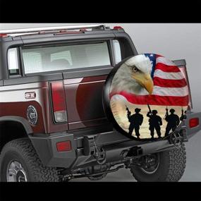 img 3 attached to 🦅 Fresquo Spare Tire Cover - Waterproof, Dust-Proof American Flag Eagle Design - Universal Wheel Tire Cover for Trailer, RV, SUV, Truck, Camper