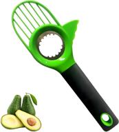 3-in-1 avocado slicer: silicon grip handle, pitter, cutter pit remover - bpa free tool to split and cut avocado logo