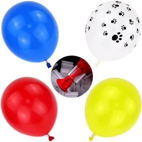 img 3 attached to 🎈 Add Colorful Fun to Paw Party Decorations with Holicolor 100pcs Dog Paw Print Balloons & Clips