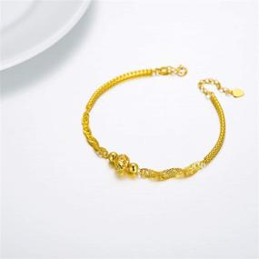 img 1 attached to 💎 Women's 18K Gold Bracelets: Delicate Diamond Cut Ball Design, Italian Mesh Chain Anniversary Jewelry Gift for Her, Wife, Mom, Girls