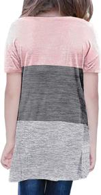 img 3 attached to 👚 GOSOPIN Colorblock Striped T-Shirts: Trendy Casual Tops for Girls