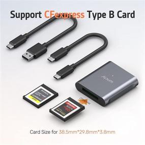 img 3 attached to 📸 Alxum CFexpress Card Reader USB 3.1 Gen 2 10Gbps USB C to CFexpress Type B Memory Card Adapter for Mac | Thunderbolt 3 Support | 2 Data Cables | Android/Windows/Mac OS/Linux Compatible