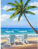 stunning ocean beach blue sky 5d diamond painting kit for adults logo