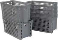 📦 ggbin grey plastic storage basket: slim bins for organizing, 6-pack logo