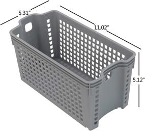 img 3 attached to 📦 Ggbin Grey Plastic Storage Basket: Slim Bins for Organizing, 6-Pack