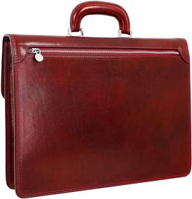 img 2 attached to Time Resistance Red Leather Handmade Briefcase: Full Grain Attache Case for Laptops