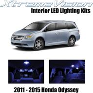 🔵 enhanced illumination: honda odyssey 2011-2015 xtremevision blue interior led kit (10 pieces) with installation tool logo