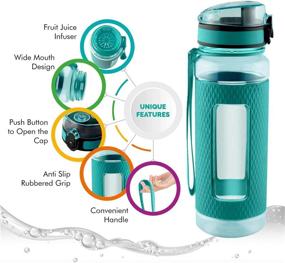 img 2 attached to 💧 Swig Savvy 16oz Sports Water Bottle with Wide Mouth, Leakproof Lid, Infuser, and Silicone Sleeve in Green - Stay Hydrated on the Go!