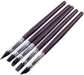 img 2 attached to 🖌️ Premium Clay Sculpting Tools Set - 5pcs Professional Silicone Rubber Tip Paint Pens Brushes